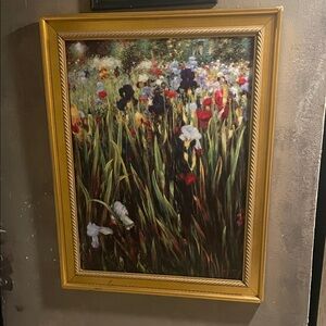 Valley of the Lily  Floral Art Print in Gold Frame